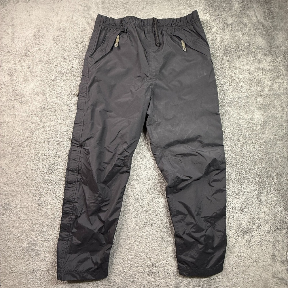 REI CO OP Mens L Black Nylon Hiking Trail Pants Lined Ripstop Side Zip Outdoor